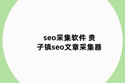 seo采集软件 贵子镇seo文章采集器